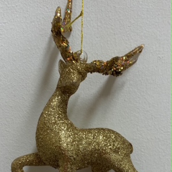 Sparkling Gold Reindeer Christmas Ornament - Picture 5 of 7